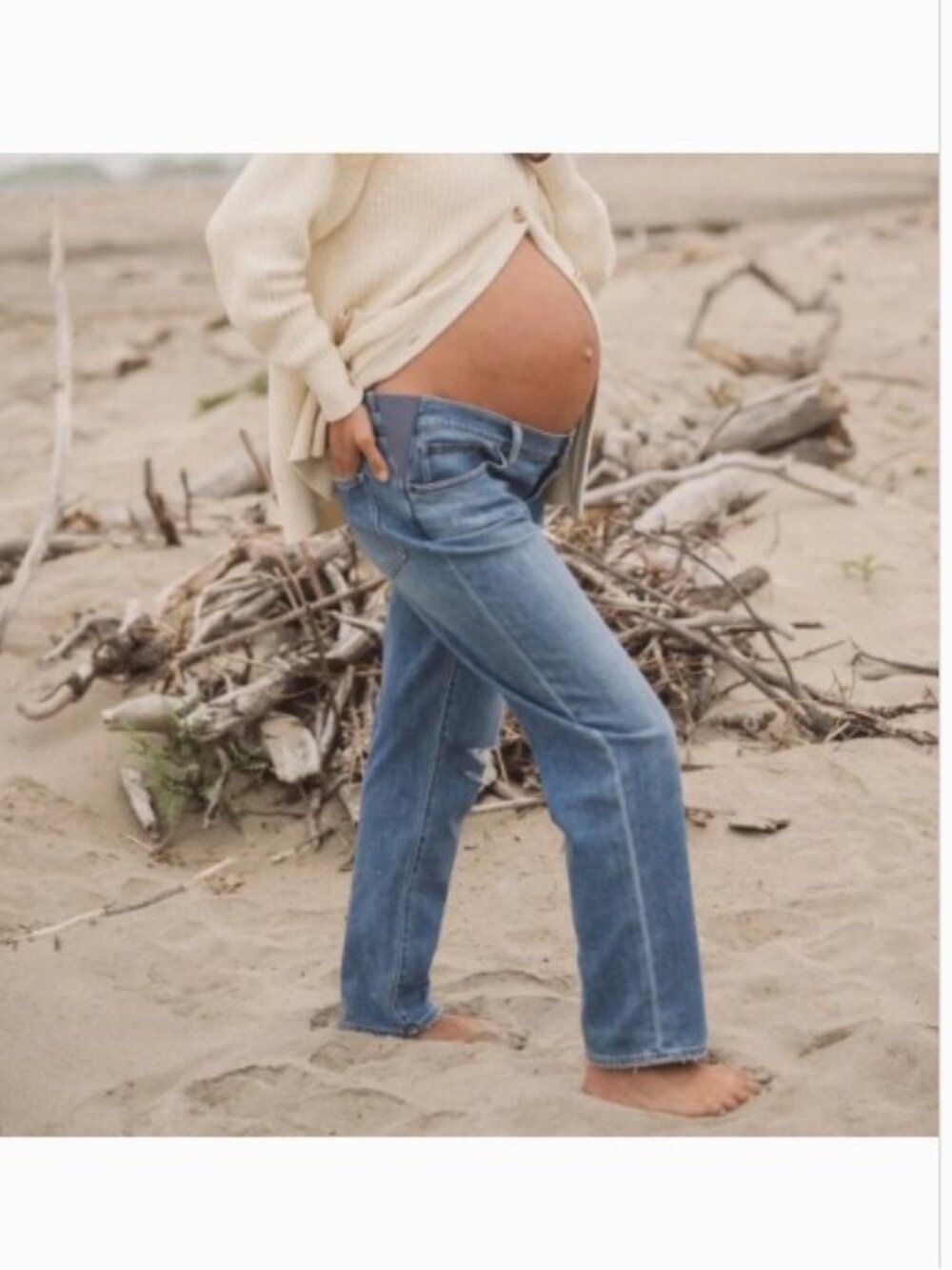 Hatch The Boyfriend Maternity Jeans Slim Straight  Sz 32